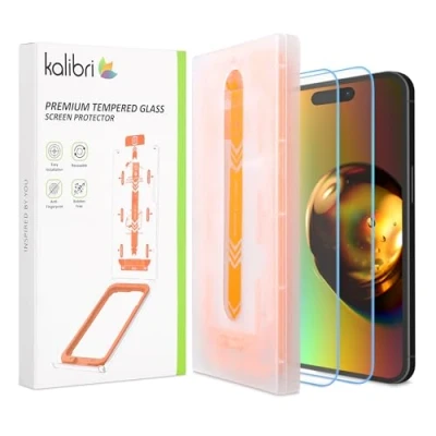 Afbeelding van kalibri screenprotector van getemperd glas Compatibel met Apple iPhone 16 Pro Beschermt tegen krassen en breken Beschermglas