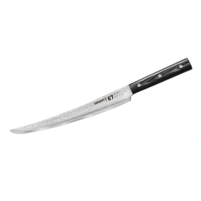 Afbeelding van Samura Damascus 67 Vleesmes 23 cm gebogen/tanto