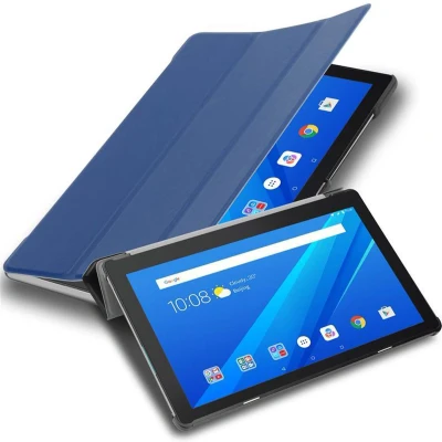 Afbeelding van Cadorabo Tablet Hoesje geschikt voor Lenovo Tab M10 TB X505 in JERSEY DONKER BLAUW Ultra dun beschermend geval ZONDER automatische Wake Up en Stand functie Book Case Cover Etui