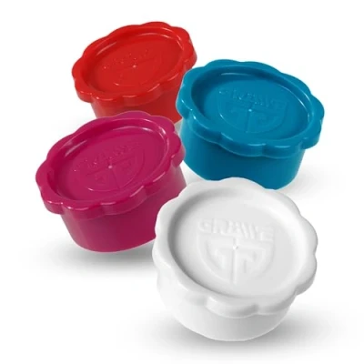 Afbeelding van GRÄWE deksel voor Sodastream glazen flessen Penguin en Crystal, set van 4 flessendeksels, absoluut je deksel, kleurrijke in rood, wit, roze, turquoise