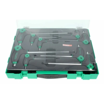 Afbeelding van Zeskant stiftsleutelset HEX TOPTUL 9Stk (2 2.5 3 4 5 6 7 8 10 mm) T Griff