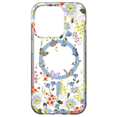 Afbeelding van iDeal of Sweden Mirror Case met MagSafe voor de Apple iPhone 15 Pro Artistic Garden