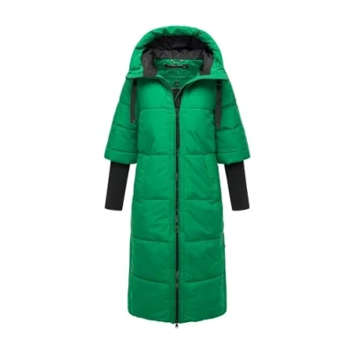 Afbeelding van Navahoo gewatteerde winterjas voor dames, winterjas, lang, warm, capuchon, B988, groen (smaragd green), L