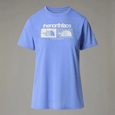 Afbeelding van The North Face Foundation Graphic Tshirt print, Dames, Maat: XS, Virtual blue