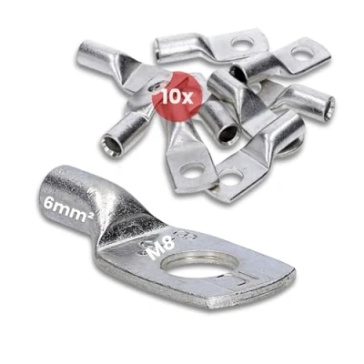 Afbeelding van 10 stuks Kalitec HR6 8 standaard buiskabelschoenen 6 mm² M8 I zonder kijkgat Made in Germany