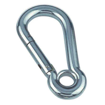 Afbeelding van RVS Karabijnhaak met oog 9 x 90 mm 316