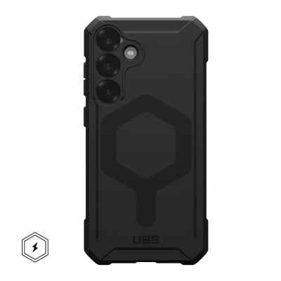 Afbeelding van Samsung Galaxy S25 Plus MagSafe Hoesje Siliconen en TPU (zacht) UAG Softcase/Backcover Zwart Telefoonhoesje Shockproof/Valbescherming