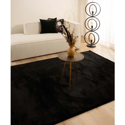 Afbeelding van Velours Vloerkleed Flair Zwart 240x340 Cm