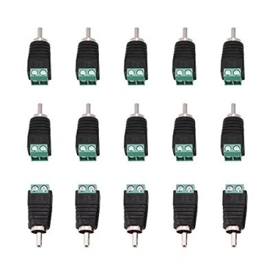 Afbeelding van 15 Pack Phono RCA Mannelijke Plug naar AV Schroef Terminal Audio/Video Connector Adapter