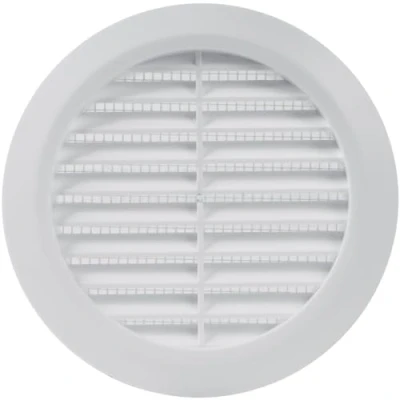 Afbeelding van Vent Systems 100 mm wit ventilatieafdekking, ronde ventilatiesleuven, barbecueafdekking, geïntegreerde insectenbescherming, HVAC ventilatieopeningen voor badkamer, thuiskantoor en keuken