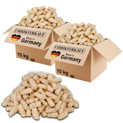 Afbeelding van FABRIEKSUITVERKOOP eco aanmaakwol (20 kg) ca. 1600 stuks, ook als (3 kg+5 kg+10 kg), ecologische barbecueaansteker, openhaardaansteker, kachelaansteker, houtwol, aanmaakblokjes