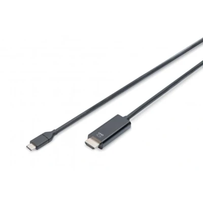 Afbeelding van Digitus AK 300330 020 S USB C displaykabel / HDMI Adapterkabel stekker, A stekker 2.00 m Zwart Afgeschermd, Afgeschermd (dubbel)