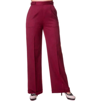 Afbeelding van Dancing Days PARTY ON Wijde broek 4XL Bordeaux rood