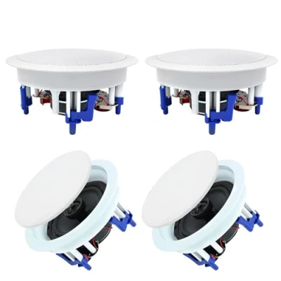 Afbeelding van Herdio 5,25 inch 600 watt Bluetooth plafondluidsprekers voor woonkamer, slaapkamer, badkamer, thuisbioscoop, overdekte veranda&#039;s (4 luidsprekers)