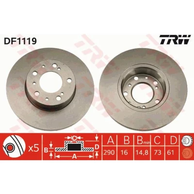 Afbeelding van Trw Remschijf DF1119