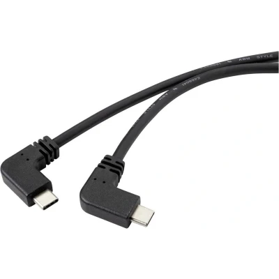Afbeelding van Renkforce USB kabel 3.2 Gen2 (USB 3.1 Gen2) C stekker, stekker 1.20 m Zwart 90 haaks naar links RF 4633064