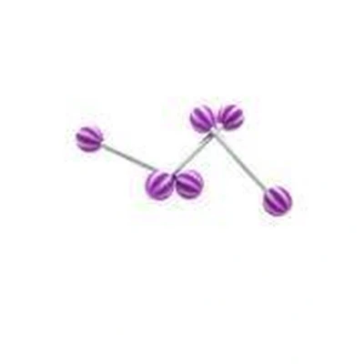 Afbeelding van Tongpiercing streepjes Acryl Wit Paars