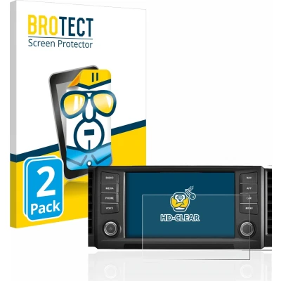 Afbeelding van BROTECT Screenprotector voor Seat Leon 5F 2018 Media System Plus 2016 8&quot; Folie Beschermfolie transparant (2 Stuks)