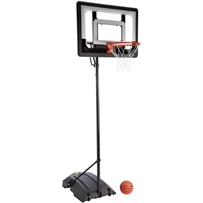Afbeelding van SKLZ Pro mini Hoop System Basketbalbord Basket Basketbaltraining 36 cm ‘Break Away’ Ring Dubbel Veerstysteem Inclusief 18 Basketbal Verstelbaar Geschikt voor Binnen en Buiten Mobiele Voet Ingebouwde Wielen