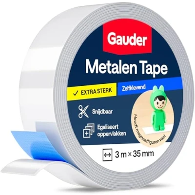 Afbeelding van GAUDER Metaalband zelfklevend I Ideaal voor Tonies® figuren &amp; planken Metal Strip Metalen Banden (3 m)