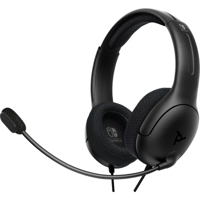 Afbeelding van PDP Gaming LVL40 Stereo Headset met Mic for Nintendo Switch PC, iPad, Mac, laptopcomputer Noise Cancelling microfoon, Lichtgewicht, Soft Comfort On Ear Headphones, 3.5 mm jack zwart