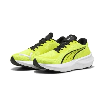 Afbeelding van Puma Scend PRO 2 Hardloopschoenen voor op de weg, Heren, Maat: 43, Yellow alert/black Textiel/ synthetisch