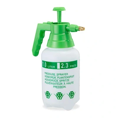 Afbeelding van Relaxdays drukspruit 1 l plantenspuit onkruidspuit druksproeier met pomp tuin