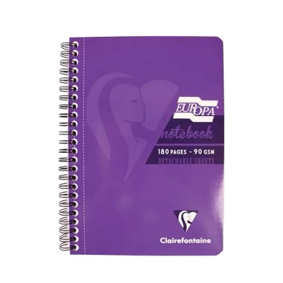 Afbeelding van Clairefontaine 5813Z A5 Spiraalschrift 180 gelinieerd vellen met micro geperforeerde pagina&#039;s Glanzende en duurzame Violet kaft
