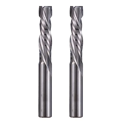 Afbeelding van EU_HOZLY Spiraalfrees Up&amp;Down Compression Bit 6 mm snijdiameter, schacht, 25 snijlengte, CNC schachtfrees voor houtsnijwerk, gravure, 2 stuks