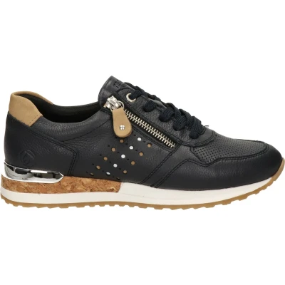 Afbeelding van Remonte Sneakers laag, Dames, Maat: 37, Blauw Imitatieleer/ textiel