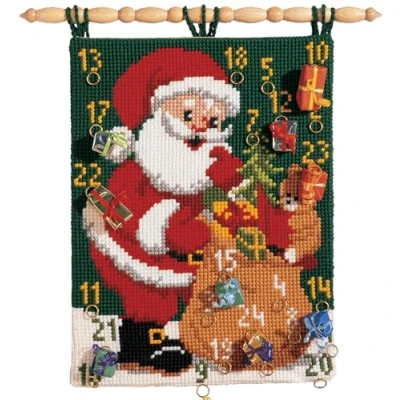 Afbeelding van Kruissteekwandtapijt kit Kerstman Vervaco PN 0009309
