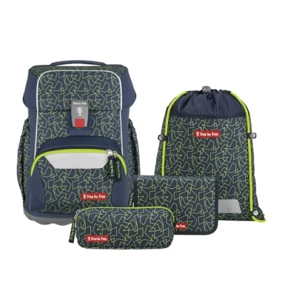 Afbeelding van Rugzak Step by polyester Basis set 4dlg Green Geometric gevuld et