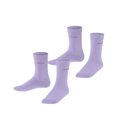 Afbeelding van ESPRIT Uniseks kind Sokken Foot Logo 2 Pack K SO Katoen eenkleurig Multipack Paar, Paars (Lupine 6903), 23 26