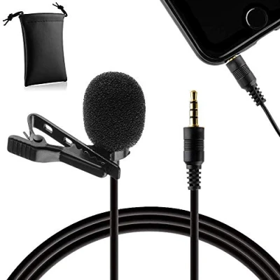 Afbeelding van MOJOGEAR Speldmicrofoon voor Smartphones/Tablets/Telefoons 1,5 meter kabel 3.5 mm koptelefoon aansluiting Zwart