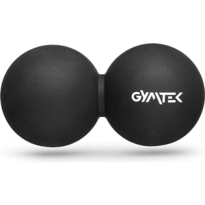 Afbeelding van Gymtek Massagebal Dubbelbal Triggerpoint Lacrosse Bal voor Stressverlichting of Massage en Herstel van Spieren in Nek Rug, Fasciabal Zelfmassage Zwart