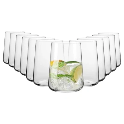 Afbeelding van Krosno Waterglazen, drink en sapglazen beker 490 ml set van 12 Infinity Collection Loodvrij duurzaam glaswerk glazen bekers ideaal voor thuis bar drinkglazen