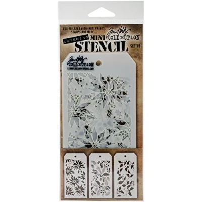 Afbeelding van Stampers Anonymous MTS019 Tim Holtz Mini gelaagde stencilset, meerkleurig, 3 stuks, 21,5 x 9,2 0,1 cm