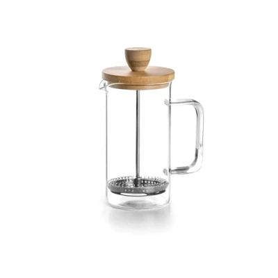 Afbeelding van Lacor 62161 houten koffiezetapparaat, Franse koffiepers, roestvrijstalen filter, 8 kopjes, roestvrij staal en bamboehout, 1 l