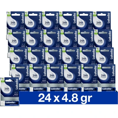Afbeelding van 24x Labello Lippenbalsem Blister Active For Men SPF15 4.8 gr