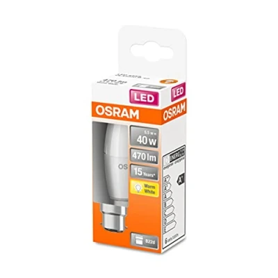 Afbeelding van OSRAM LED lamp, Base: B22d, Warm Wit, 2700 K, 5.50 W, vervanging voor 40 W gloeilamp, mat, STAR CLASSIC B 1 Pak