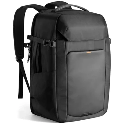 Afbeelding van Inateck 38 liter reisrugzak, TSA vriendelijke handbagage, rugzak voor dames en heren, laptoprugzak 17 inch laptop, vlieggoedgekeurd, waterafstotend, cabinerugzak met apart schoenenvak, zwart,