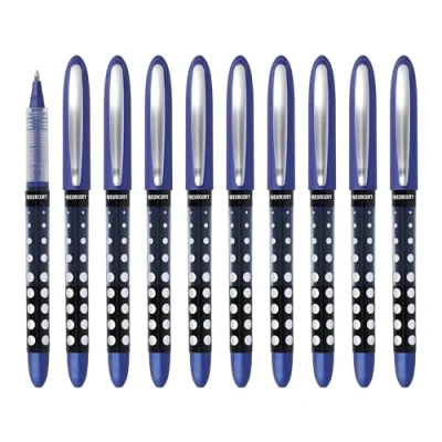 Afbeelding van Westcott Balpen, blauw, 10 stuks, voordeelverpakking van blauwe inkt, nauwkeurige lijndikte 0,5 mm, transp. vulstandindicator, capillaire technologie, ergonomische handgreep, E 730617 00