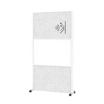Afbeelding van Scheidingswand MAUL akoestiek lichtgrijs/whiteboard mobiel