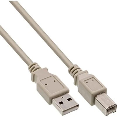 Afbeelding van USB naar B kabel USB2.0 tot 0,5A / beige 10 meter