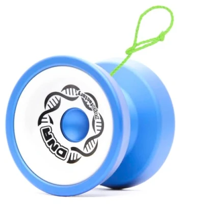Afbeelding van YoyoFactory DNA Yo Blauw Wit (Metalen jojo, touwtje, kogellager en instructies inbegrepen)