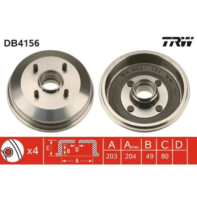 Afbeelding van Trw Remtrommel DB4156