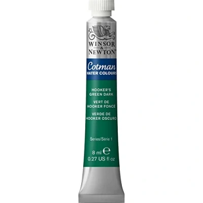 Afbeelding van Winsor &amp; Newton 8840094 Cotman aquarelverf Studio waterverf, levendige hoogwaardige kleuren met zeer goede verwerkingseigenschappen 8 ml tube Hookers Green Dark