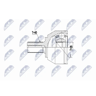 Afbeelding van Homokineet reparatie set, aandrijfas NTY NPZ VV 024