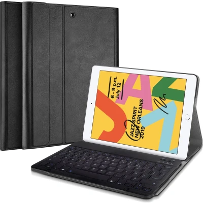 Afbeelding van Cazy iPad 2021/2020 hoes 10.2 inch AZERTY toetsenbord Bluetooth Keyboard Cover Zwart