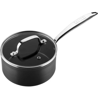 Afbeelding van ISENVI Victoria Forged keramische sauspan 16 CM RVS greep Antraciet Keramisch 100% PFAS, PTFE en PFOA vrij